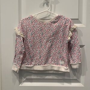 7for All Mankind Toddler Girl Pink Floral Sweatshirt (2T)